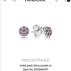 Pandora violet pavé, fancy purple stud earrings